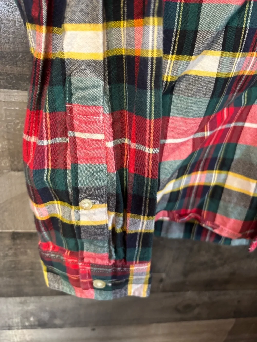 J. Crew Red and Green Plaid Button-Down Shirt